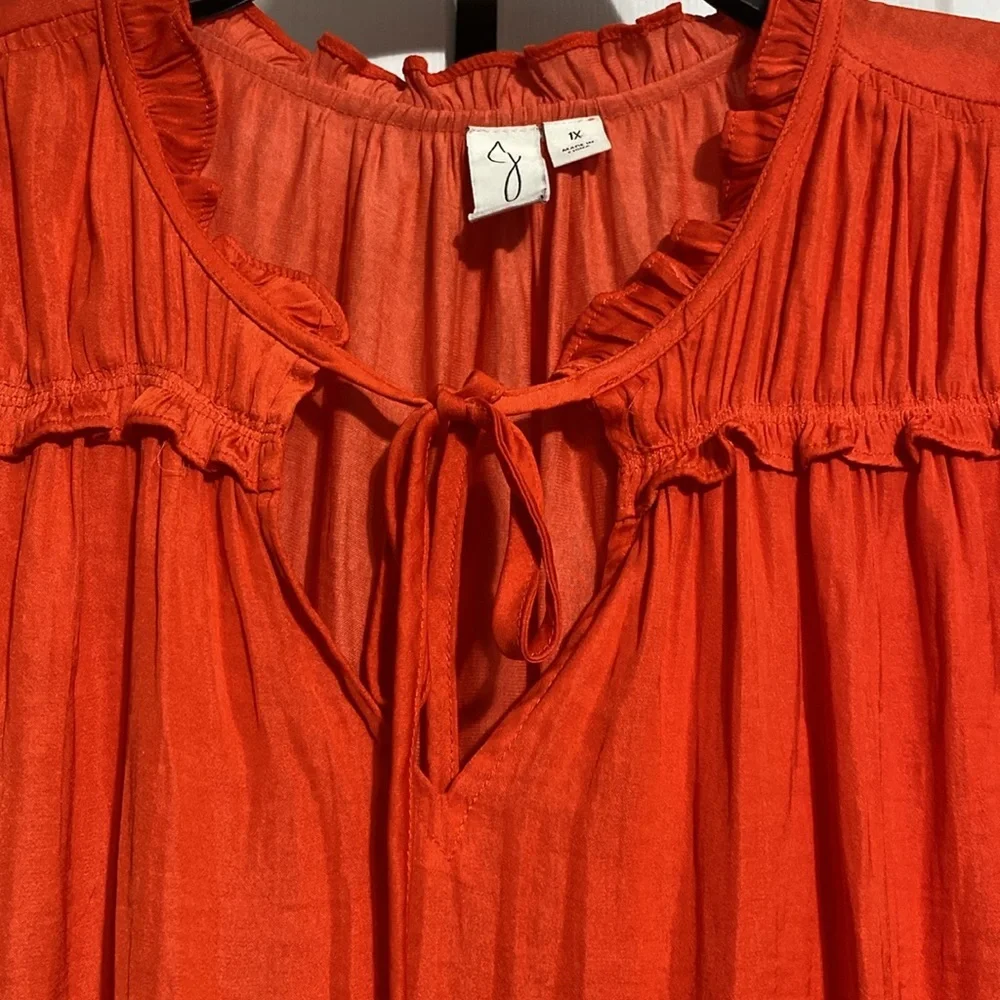 Joie orange lightweight top blouse shirt size 1X - Picture 6 of 14